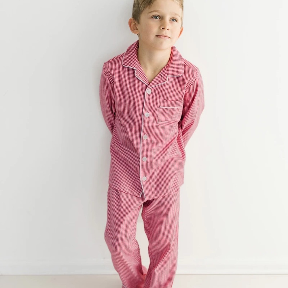 Petite Plume Red Mini Gingham Pajamas